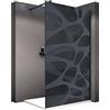 Bernstein Doccia Walk-in Ex101 Wave - grigio/nero - vetro temprato di 10mm - larghezza selezionabile, Larghezze disponibili:1100mm