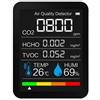 SPORTARC Rilevatore di , misuratore di 5 in 1 temperatura umidità concentrazione contenuto monitor di qualità dell'aria con caricatore USB per casa, ufficio, palestra