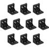QUARKZMAN 10Pcs Angolari In Plastica A Forma Di L, Staffa Angolare, Supporto Angolare A Destra, Ferma Mensola Per Mobile In Legno Cassetto Libreria, Nero