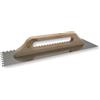 DEWEPRO® Frattazzo Svizzera Dentata, Denti 8 x 8 mm, Spatola Lisciante - Cazzuola Per Intonaco - Acciaio Inossidabile : 480x130mm - Con Manico in Legno