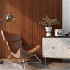 NEU.HOLZ Set di 8 Pannelli Fonoassorbenti Decorativi Isolamento Acustico per Parete e Soffitto Pannelli in Feltro Acustico PET con Listelli in MDF - colore Teak