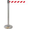 Vendooh! COLONNINA ACCIAIO A NASTRO TENDINASTRO FETTUCCIA TENDILINEA BASE ANTI INCIAMPO - Bianco/Rosso