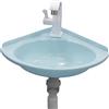 KOKANIGODVA Lavello Angolare Montato a Parete per Camper in Plastica Con Rubinetto Moderno - Lavabo Da Bagno per Cameriera/Toilette (Blu)