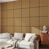NEU.HOLZ Set di 4 Pannelli Murali 3D Fonoassorbenti 60x60 cm a Listelli Diagonali per Pareti Soffitti Moduli Decorativi Copertura 1,44 m² - Effetto Rovere Scuro