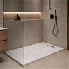 Yellowshop - GENESIS Piatto doccia rettangolare marmoresina h 2,5 cm antracite e bianco finitura ardesia scarico laterale a scomparsa con sifone diverse dimensioni (Bianco, 80x100)
