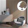 NEU.HOLZ Set di 8 Pannelli Fonoassorbenti Decorativi Isolamento Acustico per Parete e Soffitto Pannelli in Feltro Acustico PET con Listelli in MDF - Noce chiaro
