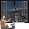 WUQINC Zanzariera Finestra 58 x 142 cm Zanzariera Protezione Dagli Chiusura Automatica Traspirante per Porta Finestra Balcone, Nero