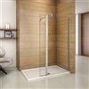 AICA Parete Per Doccia Walk-in Munito di Paretina Mobile 30cm Vetro Trasparente 8mm Con Barra Stabilizzatrice Tagliabile 140cm 100x200cm