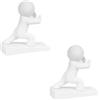 Generico 2PCS Simpatico Fermaporta Da Pavimento, 12,2x12cm ABS Decorativo Fermaporta, Design Antiscivolo Con Parte Inferiore A Forma Di Per Proteggere Il Pavimento