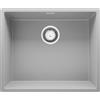 PRIMAGRAN Lavello sottotop Grigio 56x47cm, Lavandino in Granito a 1 vasca + Sifone Classico, Lavabo da Cucina al Mobile 60cm - London S301