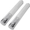 Generic Soffione doccia rotondo in ABS con spray stretto a risparmio idrico e ugelli in silicone anticalcare per rilassare la doccia del bagno, 218 x 32 mm (2 pezzi)