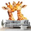 Generic Carta da parati Giraffa Abbraccio Bacio Murale alla moda Decorazione da Muro 300 x 210 cm MuraleModerne Decorazione Soggiorno Camera De Letto Sala Ufficio Marrone