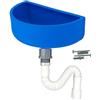 Varile Set di lavelli premium blu per giardino e cantina, incluso tubo di scarico