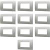 Electron 10 Placche, 4 moduli/posti, Compatibile Con Vimar Arke', argento silver, Placca rettangolari squadrate, Plastica di alta qualità, 100% compatibile con supporti e moduli originali