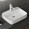 doporro Lavabo da Appoggio 50x40x13,5cm, Lavandino Bagno Brüssel107 in Ceramica con Nano Rivestimenti inclusi, Bianco