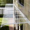 DSWZLQDXB Pensilina Copriporta Parapioggia Copertura Esterno Tendalino Finestra in Policarbonato,Tettoia per Porta Invisibile Tettoia Riparatore Protezione Pioggia Neve (40 x 210 cm,Transparent)