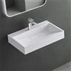 Mai & Mai Lavabo da Appoggio 50x38x11cm, Lavabo Bagno Sospeso in Minerale Fuso Lavandino Bagno da Appoggio con Piletta di Scarico e Un Foro per Rubinetteria Colossum19-500