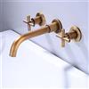 XJTNLB ottonato, miscelatore a parete, rubinetto miscelatore lavabo bagno, rubinetti bagno lavabo, Doppio pomello, rubinetto a parete lavabo, rubinetto miscelatore acqua calda-antico