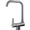 XJTNLB Rubinetto Sottofinestra Grigio Canna di Fucile Miscelatore Cucina Pieghevole a 90° Rubinetteria Cucina Due Fori in Inox 304 Rubinetto Miscelatore Monocomando Lavello Cucina