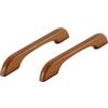 VENEST Maniglie per Guardaroba in Legno di Faggio Maniglie per Cassetti in Legno Naturale Maniglie per Armadietti in Legno Massello Maniglie per Cassettiere Color Noce Chiaro 2 Pezzi (Hole Distance 128mm)