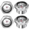 M METERXITY 4-Pack Vetro Di Livello Per Olio Del Compressore D'Aria, 3/4 NPT Vetro Temperato Tenuta Stagna Raccordo Esagonale Per Livello Olio Con O-Ring Per Compressore D'Aria