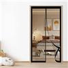LZJD Tenda Zanzariera Magnetica 95 x 300 cm Nessun Attrezzo Richiesto Zanzariera Magnetica per Porta Facile da Installare per Porte da Balcone/Cantine/Terrazze, Nero