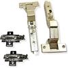 UMAXO Grass Tiomos - Cerniere per mobili con bassa profondità di soli 9 mm, set M9 (2 cerniere per mobili e 2 piastre di montaggio)