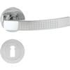 domino ALMA-R ECO M6 - Set di maniglie rotonde per porta di stanza, ufficio, cantina e porta interna, in alluminio cromato