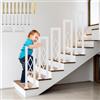 YUJEYHD Ringhiera per Scale Forma di U, Metallo Corrimano con Diamante e Base Coperta, Passamano Interna per Loft, Balcone, Balaustra Esterna, Installazione Verticale (Bianco, 75cm)