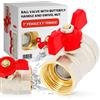Instalguru Valvola a Sfera Maniglia Farfalla 1'' x 1'' Filettatura Interna Femmina Ottone per Acqua Calda Rubinetto d'Arresto Intercettazione Robusto Tenuta