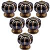 Creatwls Nero Pomelli Cassetti Forma A Zucca In Ceramica Pomello Maniglie Per Porte E Cassetti, Da Bagno, Cucina, Camera Da Letto Mobili - 6pcs