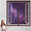 GUOGAI Zanzariera Finestra 135 x 145 cm Easy to Install Senza Fori Zanzariera a Strisce Mantiene Traspirante per Finestre di Diverse Dimensioni, Marrone