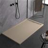 Bagno Super Piatto doccia in mineralmarmo, color sabbia RAL-0707010, con effetto pietra ardesia, serie Paris, slim 3 cm, rivestito di Gelcoat, antiscivolo