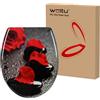 WOLTU Sedile WC Copriwater Universale con Chiusura Ammortizzata Tavoletta WC Soft Close con Cerniere Regolabili Toilet Seat Colore a Forma di O