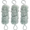 KICHOUSE 3 Pezzi Long Back Scrubber in Rete per Doccia Corda | Asciugatura Rapida, Bordo Rinforzato, Poliestere e Pe, per Schiena e Corpo a Casa