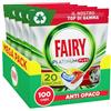 Fairy Platinum Plus Pastiglie Lavastoviglie, Detersivo Brillantante Lavastoviglie al Limone, 100 Lavaggi, 5x20 Capsule Lavastoviglie, Tecnologia Anti-Opaco con Azione Brillante
