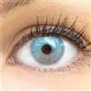 glamlens Lenti a contatto colorate blu Menorca Blue - con porta lenti a contatto - blu naturali in silicone idrogel - 2 pezzi - DIA 14,20 - senza correzione 0.00 diottrie lente a contatto