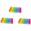 GUTEINTE Portapillole Giornaliero Tascabile, Pillole Organizzatore, Contenitore per Pillole, Porta Medicine, Pastiglie, Vitamine (Multicolore, 3PCS x 28 POSTI)