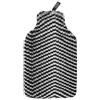 Fashy Borsa dell'acqua calda con morbida e morbida copertura in finta pelliccia effetto zebrato, 0,37, nero, 370 g