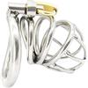 SXJJAR Gabbia di castità maschile in acciaio inossidabile con dispositivi di castità con anello per pene ad arco di base, lunghezza della gabbia per pene 55 mm con anelli di 3 dimensioni(3 Size Rings)