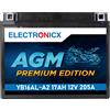 Electronicx AGM Batteria Moto 12V 17Ah 205A ▶ Batteria per moto, scooter, quad, trattorino - senza manutenzione, affidabile, avviamento potente