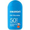 Bilboa, Ohi Vita-Mina, Latte Solare SPF 50+, Crema Solare con Vitamina C, Vitamina E e Niacinamide, Ideale Contro Rughe e Macchie, Resistente all'Acqua, 200 ml