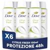 Dove Deodorante Spray Classic Citrus Fresh, Deodorante Antitraspirante 48 Ore Protezione Sudore e Odori, con 1/4 Crema Idratante, Senza Alcol Etilico, Fragranza Agrumata, 6 Pezzi da 150 ml