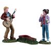 LEMAX Set 3 Personaggi con Chitarra Rockin 'Billy in Resina H6.8x10.9x2.9 cm