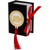 Generico Serie Dottor scatoline in Velluto per Laurea con Simbolo in plexi Dorato Libro o Tocco Colori Rosso o Nero bomboniera bomboniere Laurea (12 Libri Neri 5.5X8 cm)
