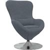 vidaXL Poltrona uovo Grigio scuro Velluto, Poltrona Moderna in Velluto, Sgabello Girevole Elegante, Comodo Sedile per il Soggiorno, Arredo Interno Chic