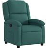 vidaXL Poltrona Reclinabile in Tessuto Verde Scuro, poltrona reclinabile, poltrona elettrica, poltrona singola, poltrona reclinante, poltrona