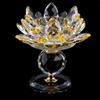 Generic Portacandele in cristallo a forma di loto, portacandele votivo, per casa, matrimonio, anniversario, decorazione (giallo)