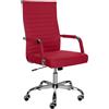 CLP Sedia Ergonomica Per Ufficio Amadora I Sedia Regolabile In Altezza E Girevole A 360 Gradi I Rivestimento In Similpelle O Tessuto | Colore rosso Materiale Stoffa