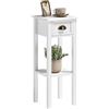 HOMCOM Tavolino ausiliare da notte con cassetto e ripiano portaoggetti stile moderno per soggiorno domestico 30 x 30 x 75 cm bianco